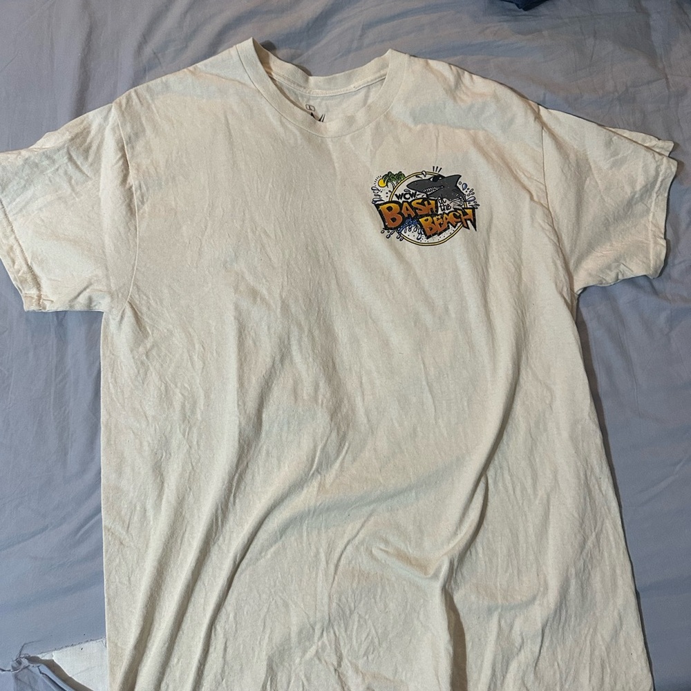 Adidas Cream Short Sleeve Tee with Graphic Design